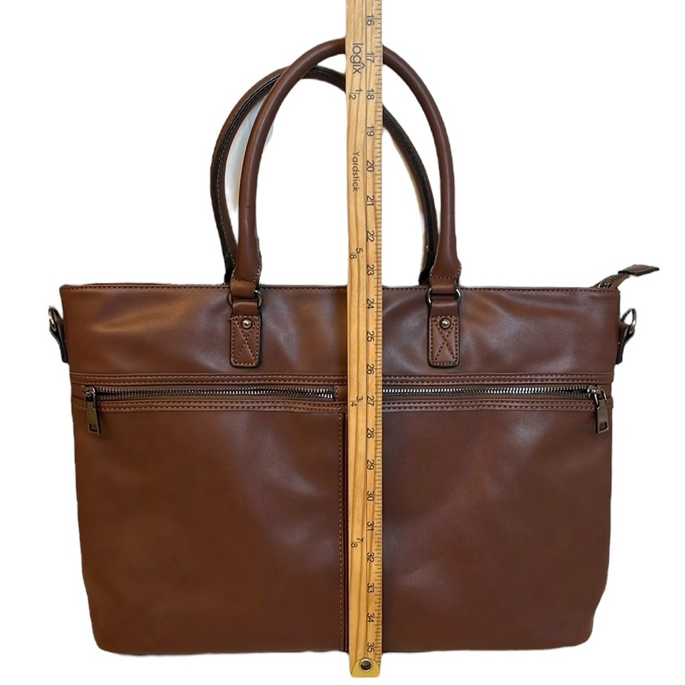 Laptop Tote Bag Brown Business Bag - Picture 8 of 10